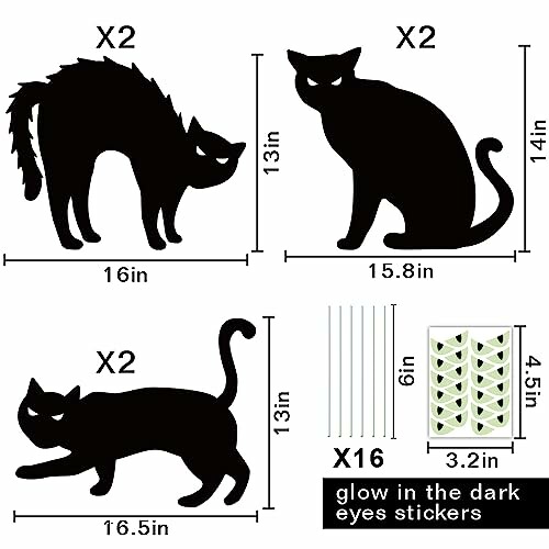 Ivenf Halloween Black Cat Yard Signs