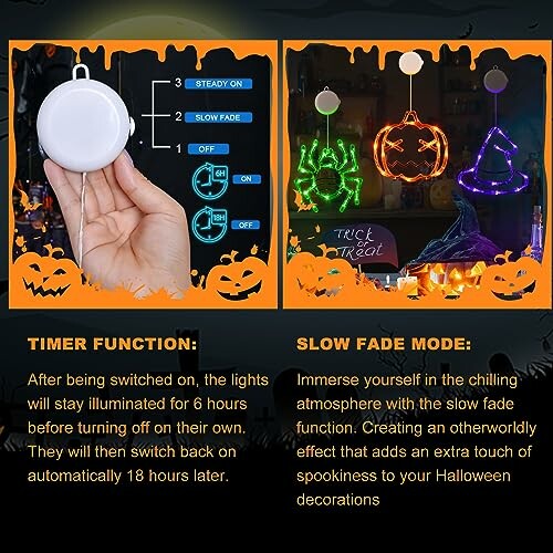 Halloween decoration lights with timer and slow fade mode