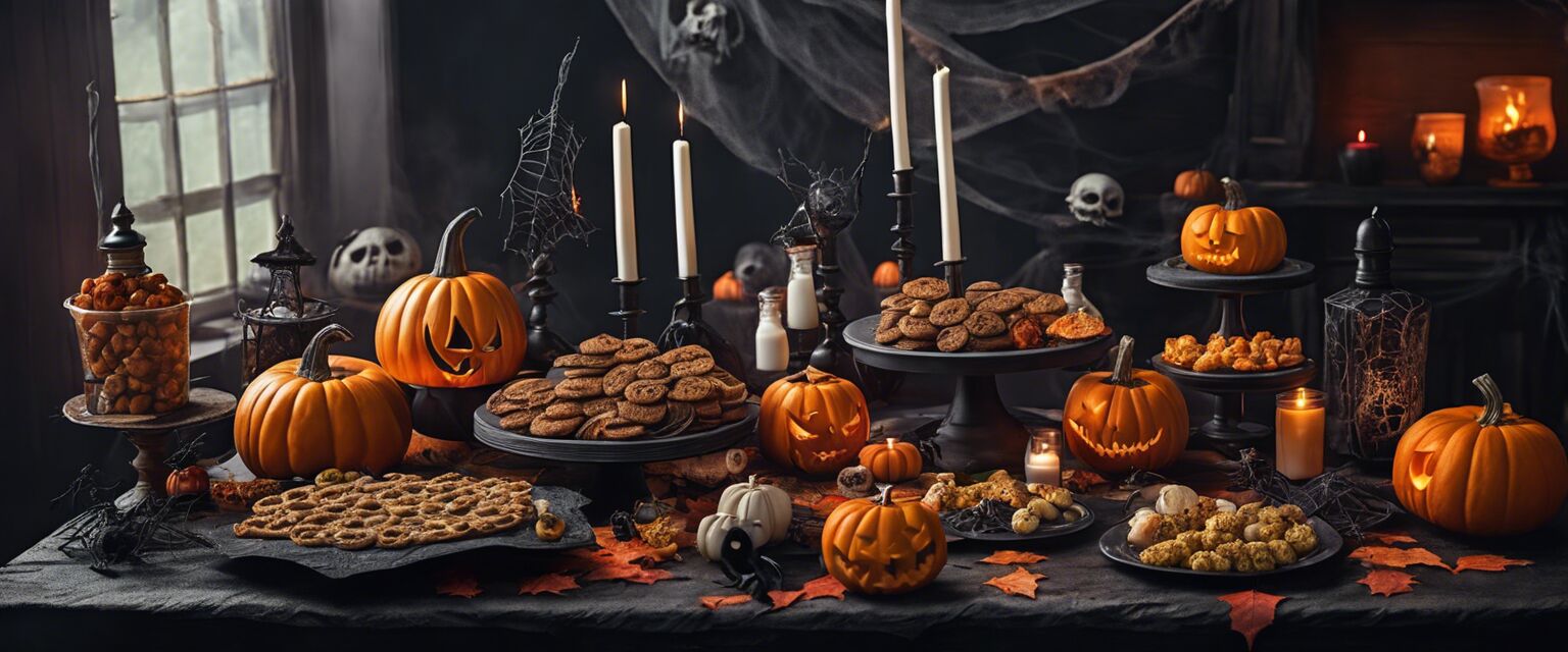 Halloween recipe table